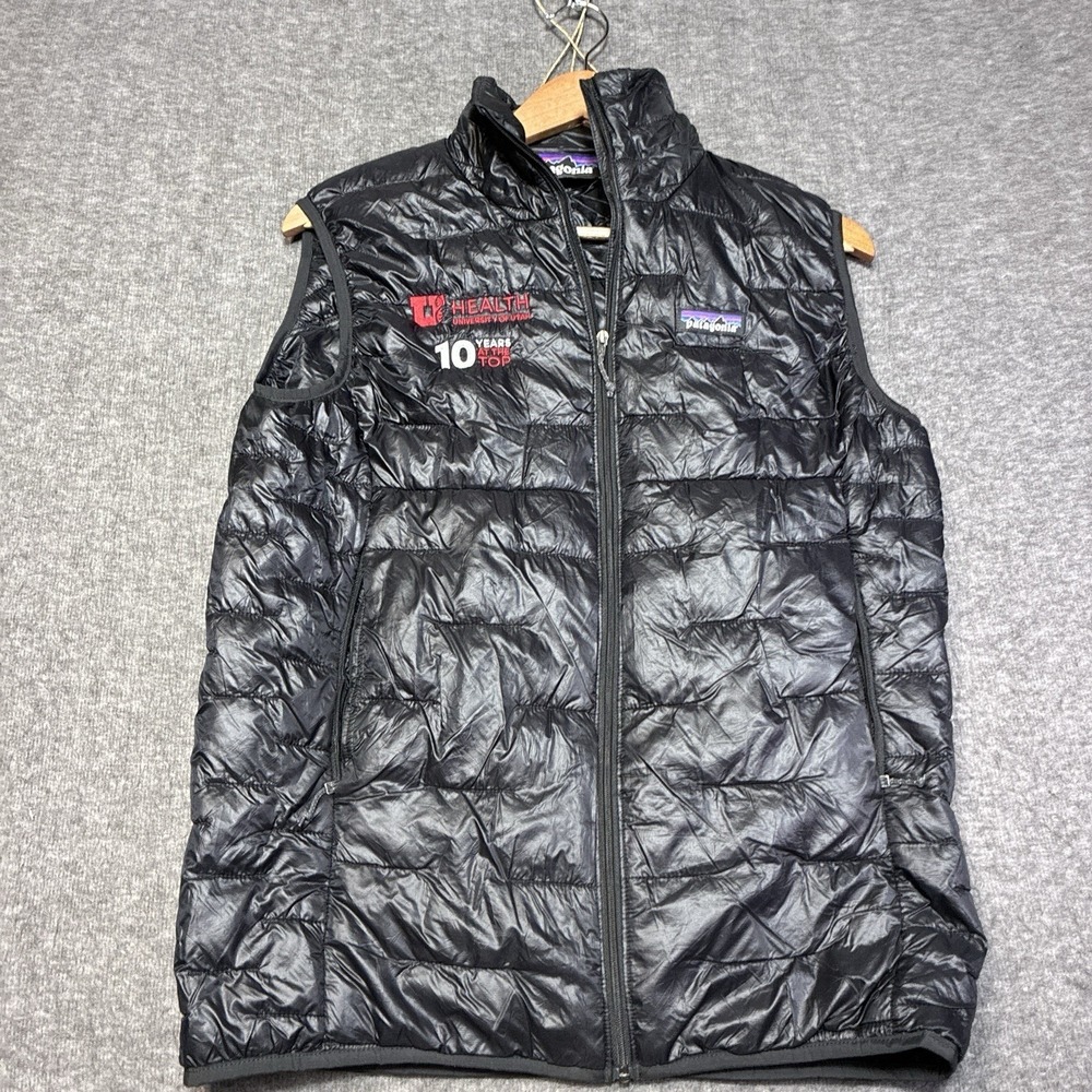 Patagonia Men's Small Black Nano Puff Primaloft Zip‎ Puffer Vest Quilted Utah
